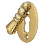 Solid Polished Brass Victorian Door Key covered Escutcheon (PB2014)